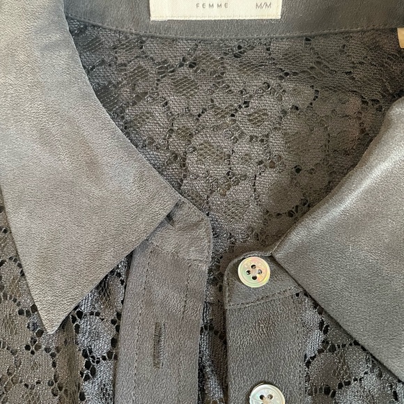 Equipment black lace and silk button down - Picture 5 of 5